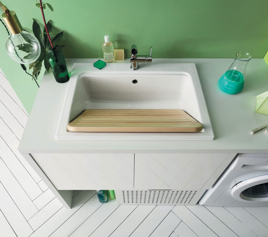 Глубокая раковина в постирочную для мебели в ванную комнату Bolle Arbi. Дизайн сантехники. Дизайнерская сантехника для ванной комнаты